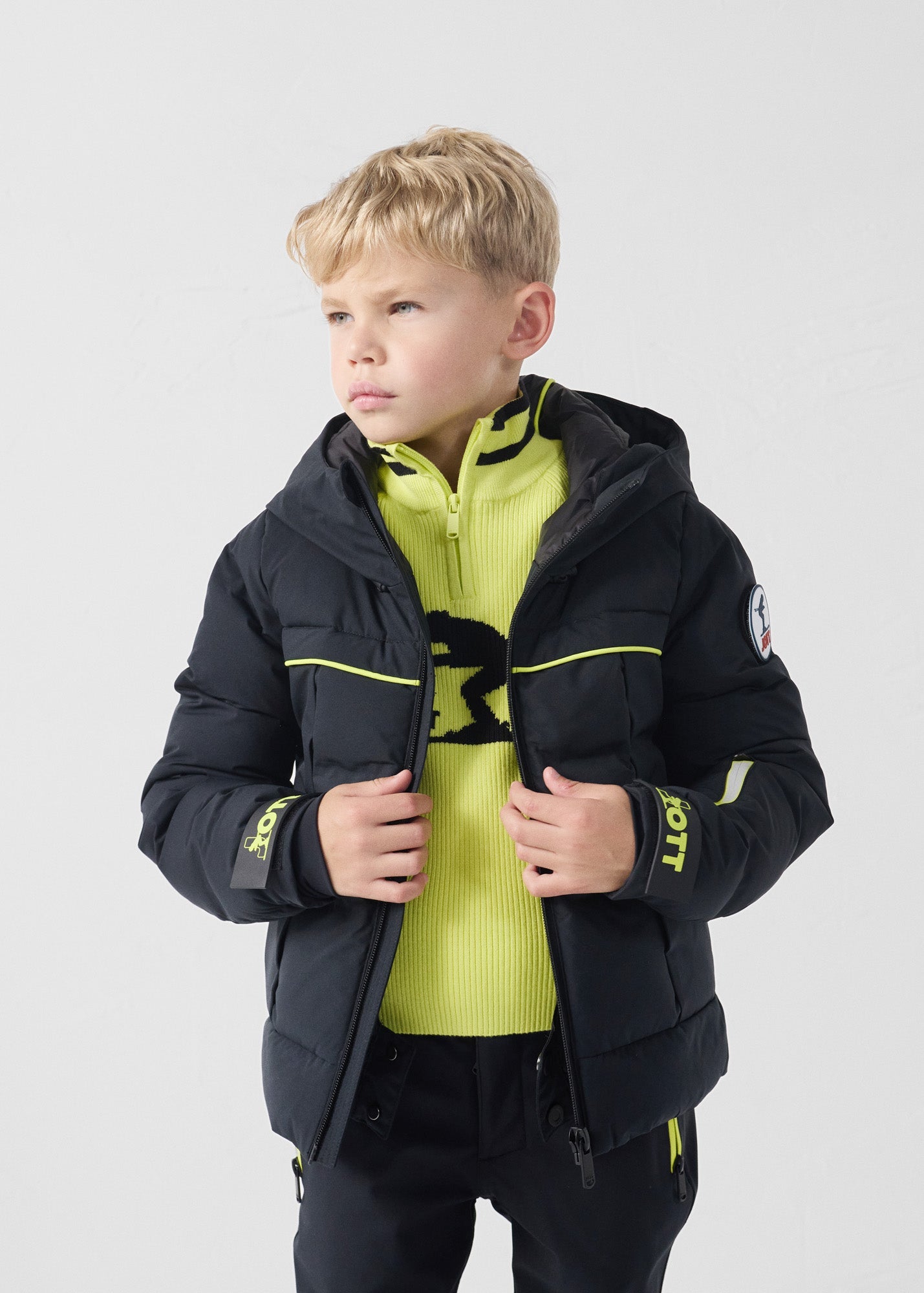 Doudoune ski enfant Grand froid Noir Cembros
