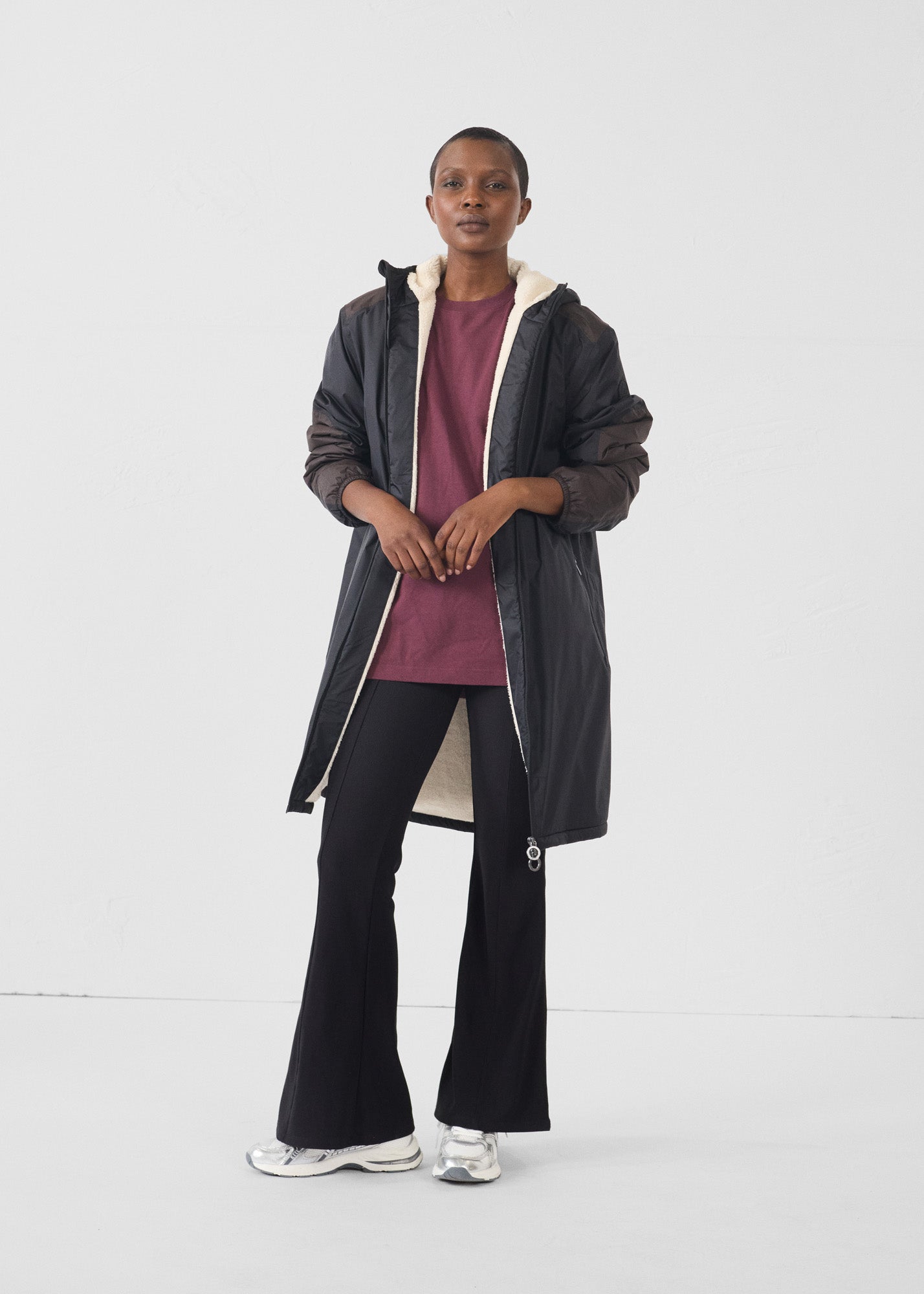 Imperméable sherpa long Noir Hallin sherpa