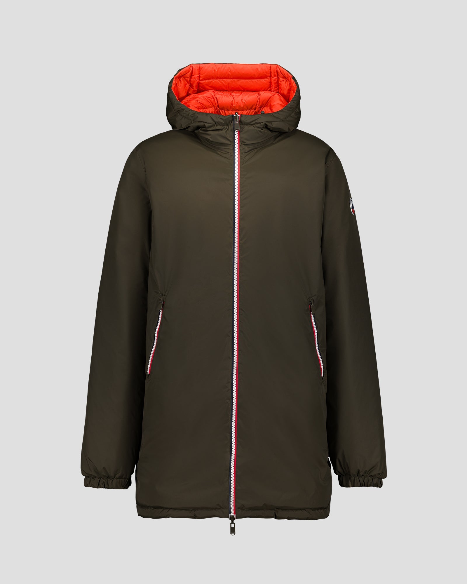 Doudoune longue réversible Army/rouge feu Assen