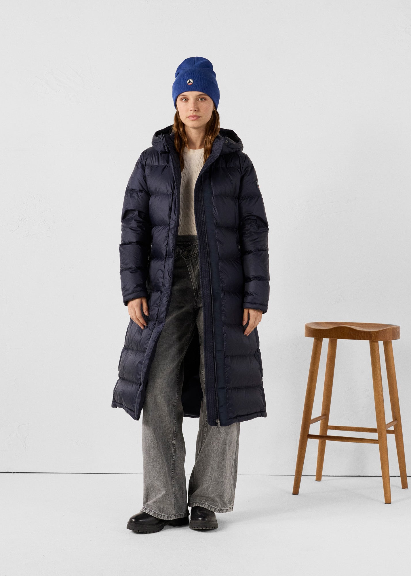 Doudoune longue à capuche Grand Froid Marine Karachi