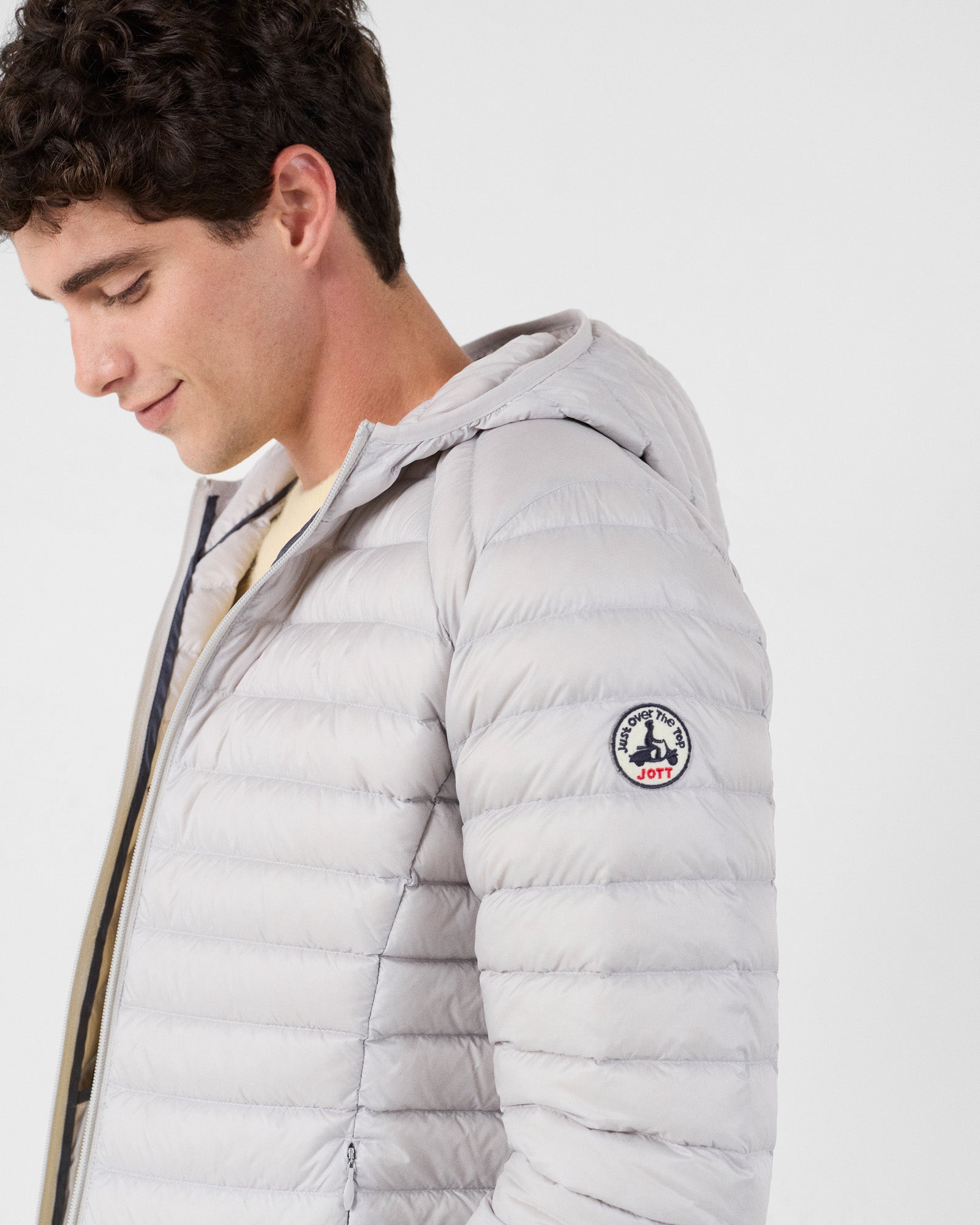 Doudoune légère à capuche Gris glace Nico